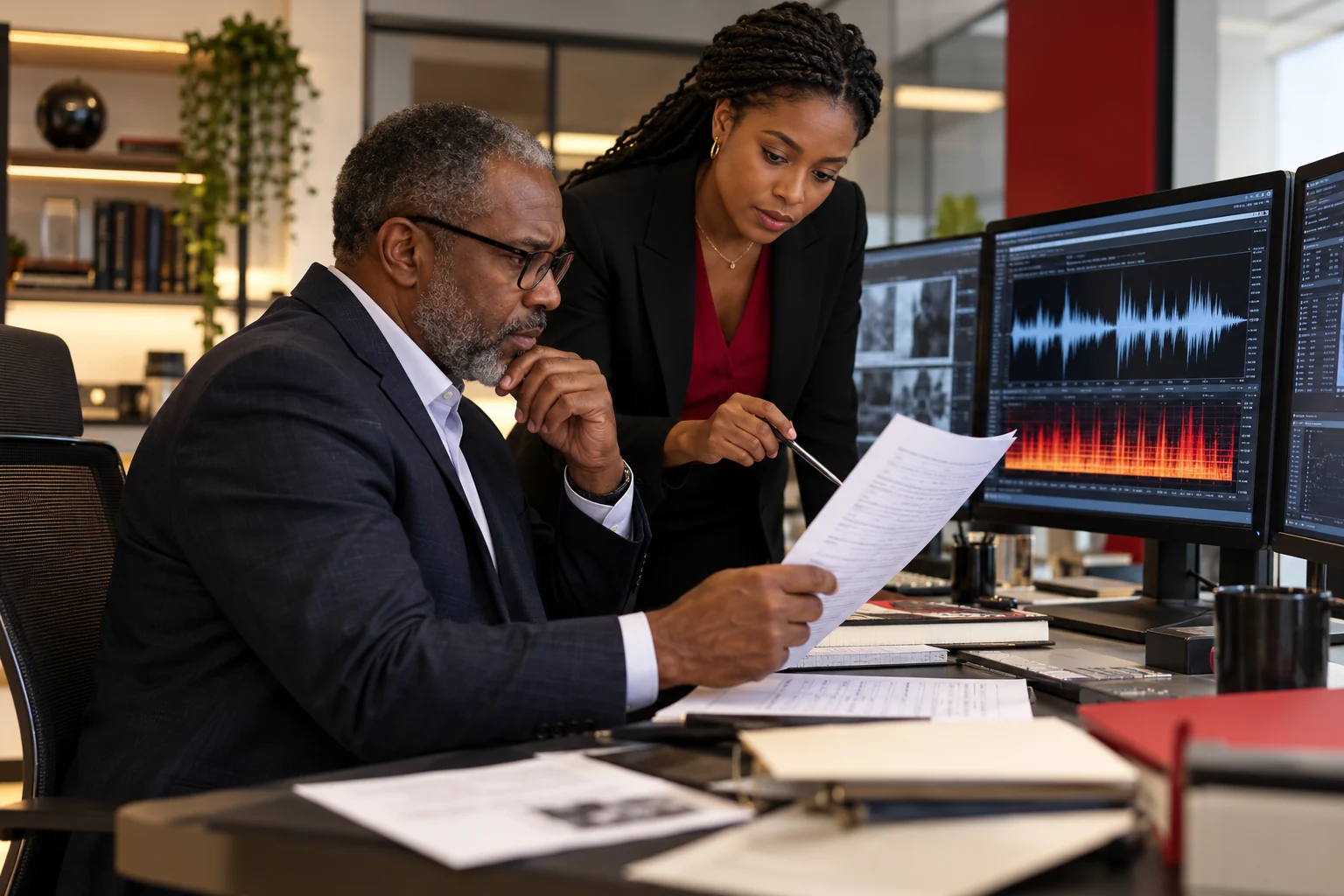 Analyst examining extraction and analytics workflows
